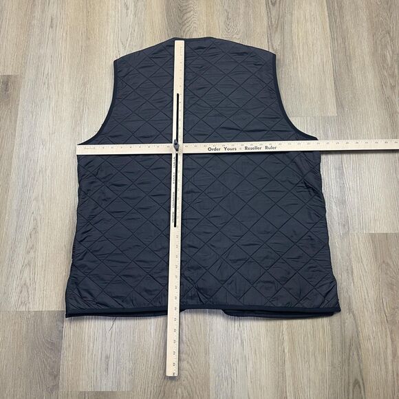 Barbour Vest Mens XL Black Polarquilt Waistcoat Zip In Liner Quilted Fleece D232 - Picture 10 of 14